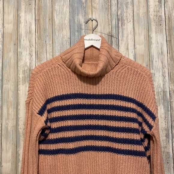 SO Pink & Blue Striped Turtleneck Long Sleeve Cropped Sweater | XS NWT - Picture 5 of 9